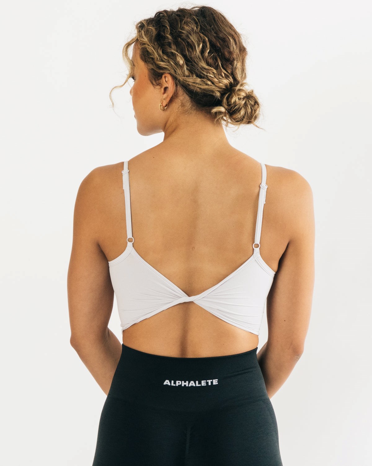 Alphalete Fitted Cropped Tank Srebrne | 70832-PKYT