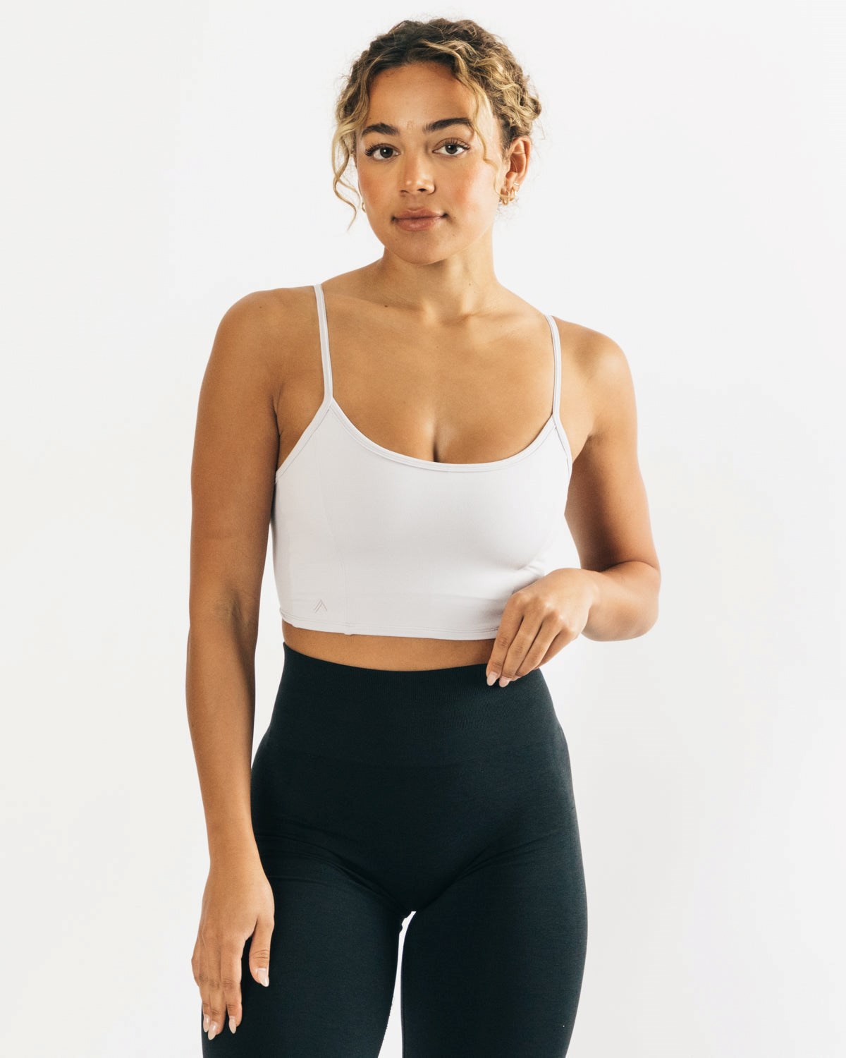 Alphalete Fitted Cropped Tank Srebrne | 70832-PKYT