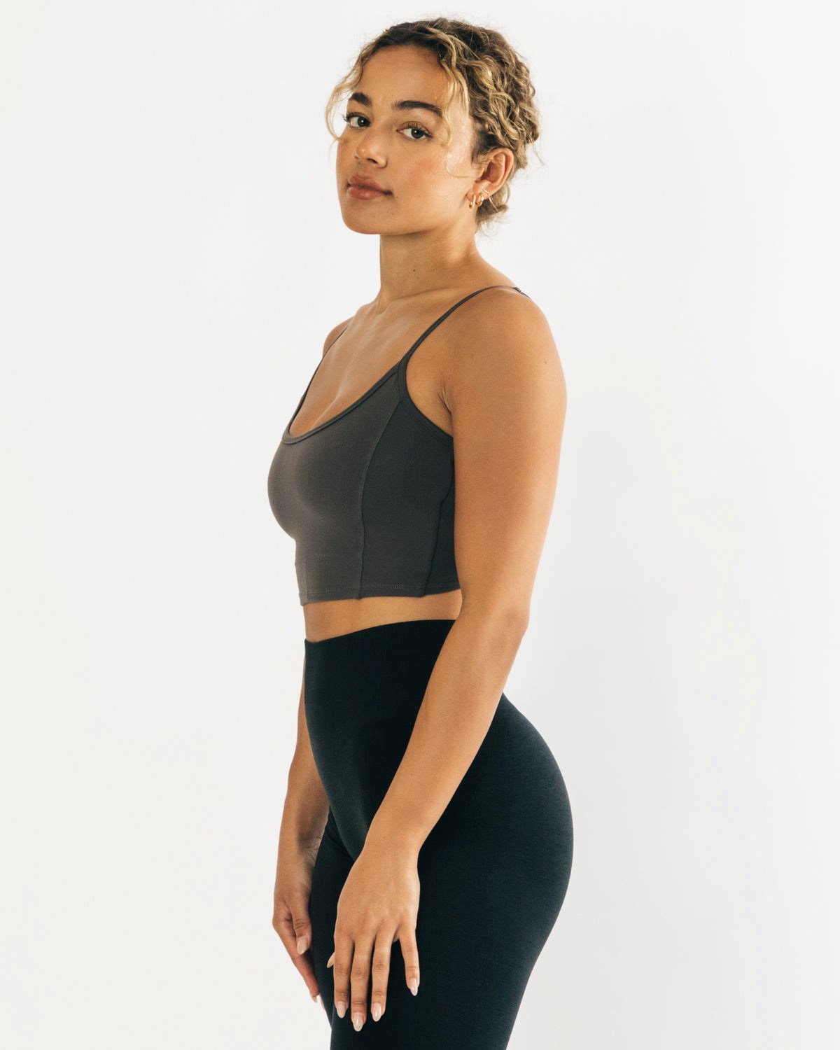 Alphalete Fitted Cropped Tank Szare | 72951-GHUS