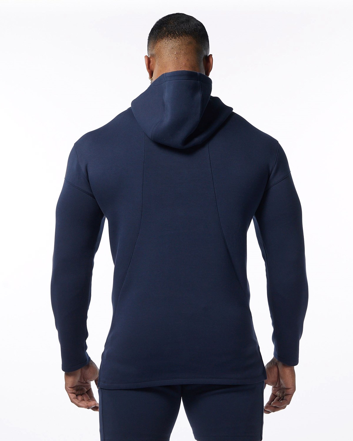 Alphalete Fitted Interlock Knit Hoodie Granatowe | 48601-ZOIW