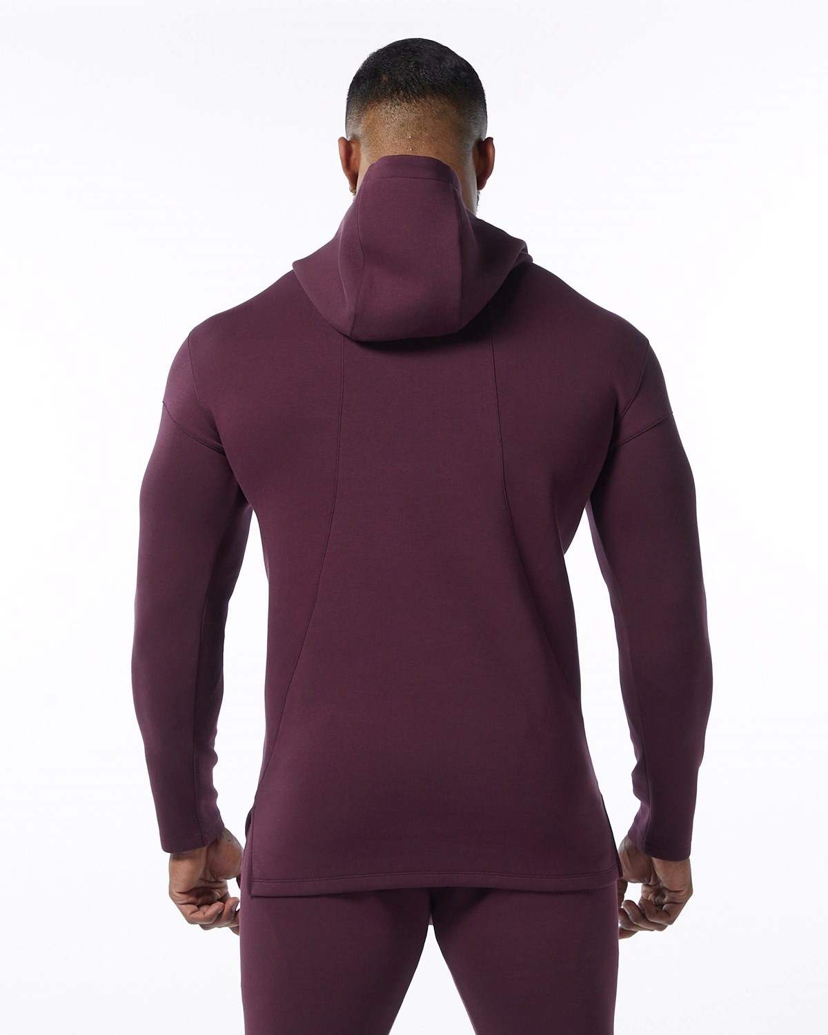 Alphalete Fitted Interlock Knit Hoodie Merlot | 01538-FOKE