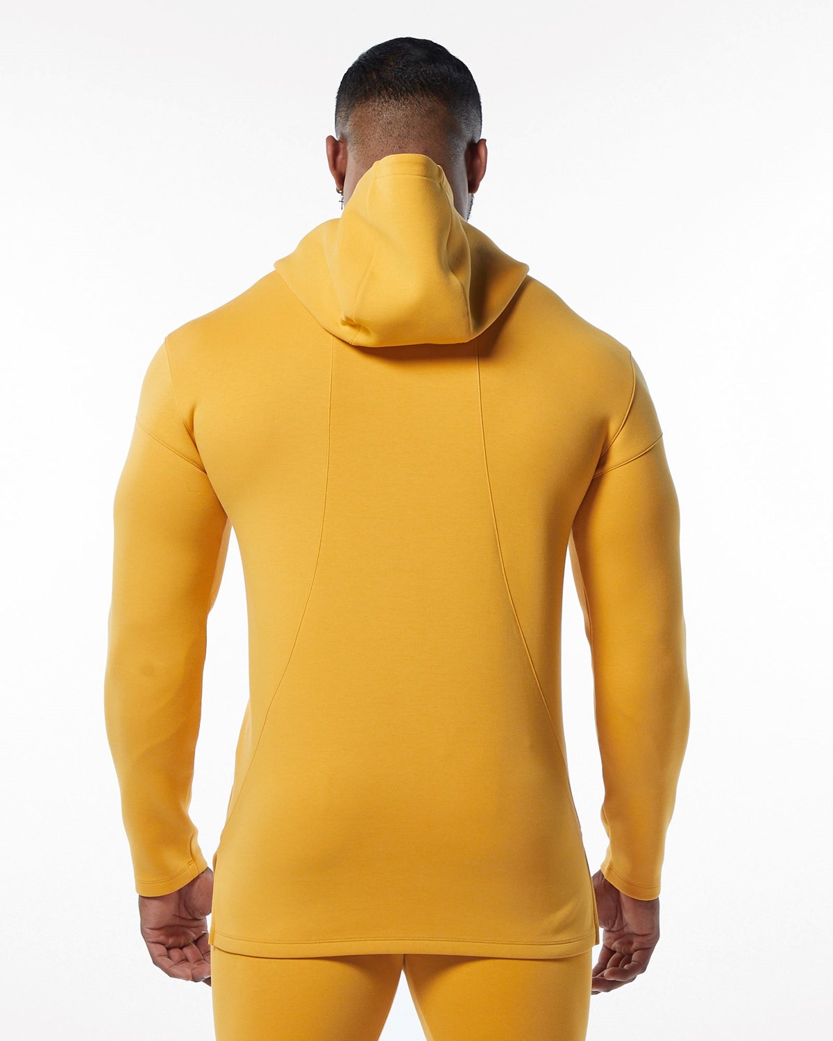 Alphalete Fitted Interlock Knit Hoodie Żółte | 94318-QGOB