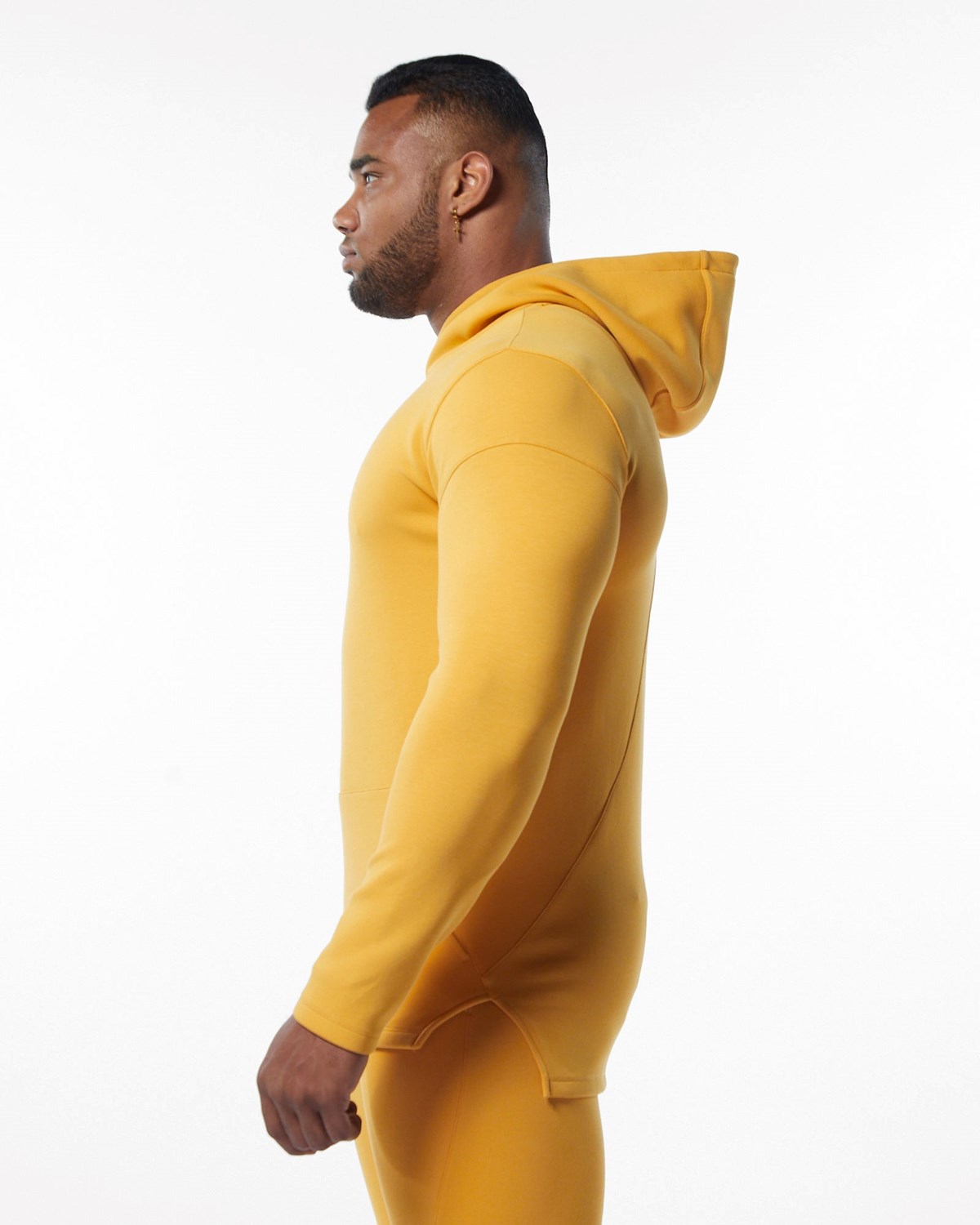 Alphalete Fitted Interlock Knit Hoodie Żółte | 94318-QGOB