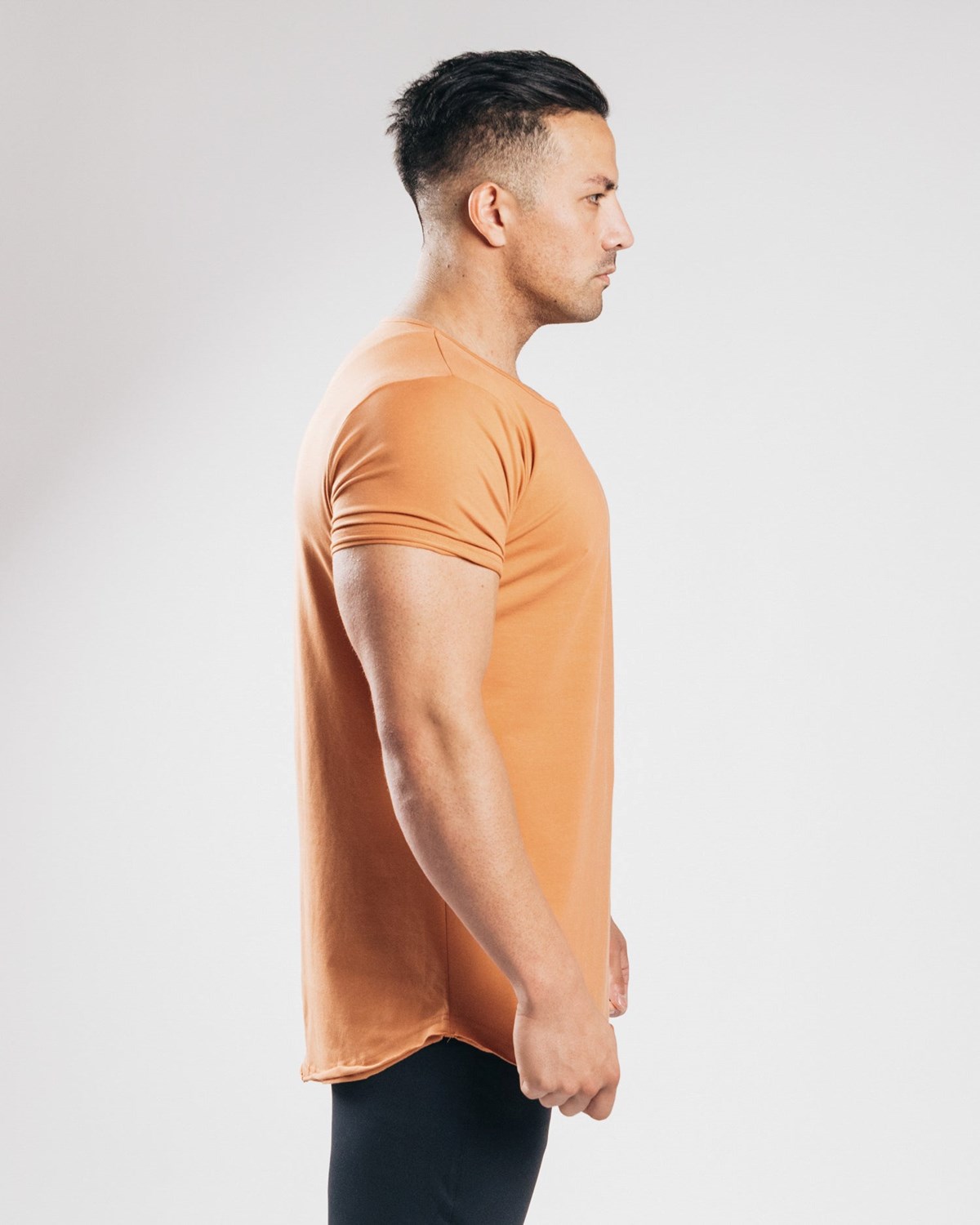 Alphalete Fitted Krótkie Sleeve Clay | 84629-BEFD