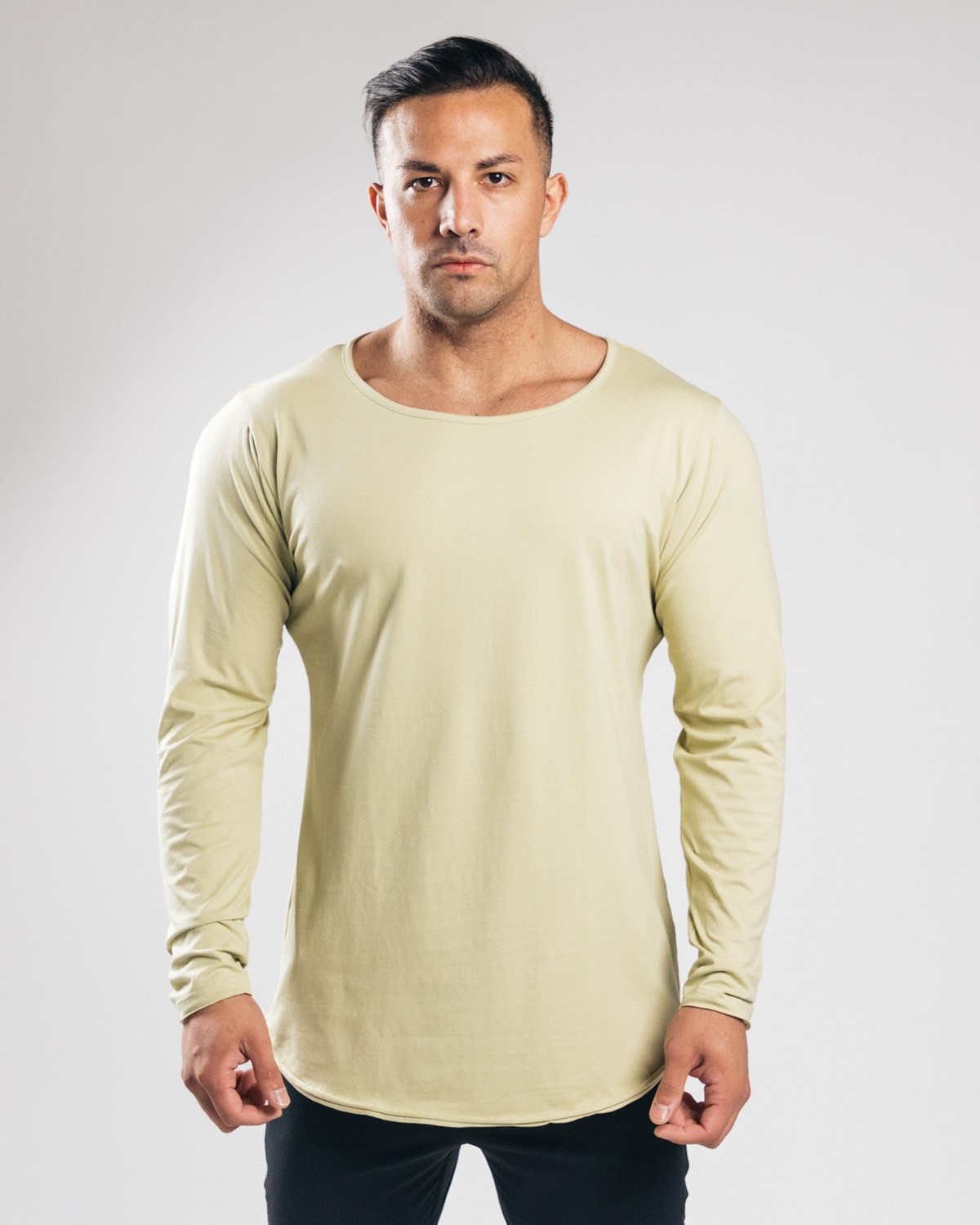 Alphalete Fitted Long Sleeve Głęboka Oliwkowe | 56127-HCIM