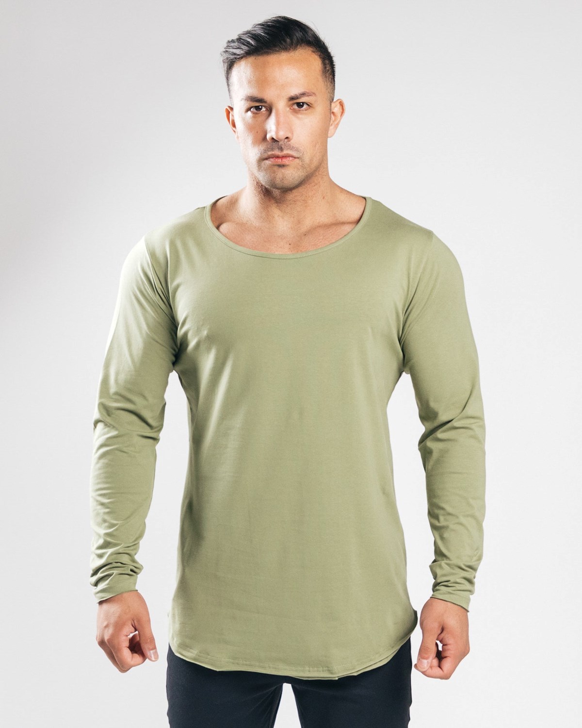 Alphalete Fitted Long Sleeve Zielone | 69485-JYIF