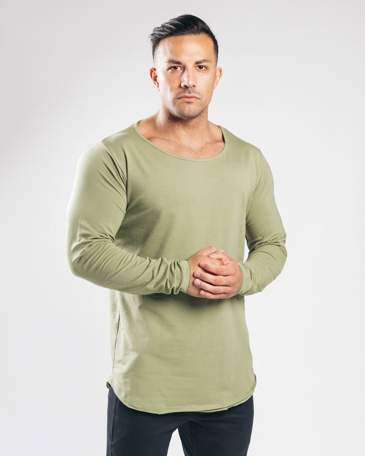 Alphalete Fitted Long Sleeve Zielone | 69485-JYIF