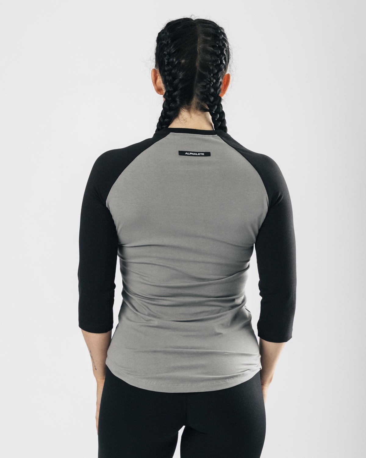 Alphalete Fitted Performance 3/4 Sleeve Szare Czarne | 30681-ZDTS