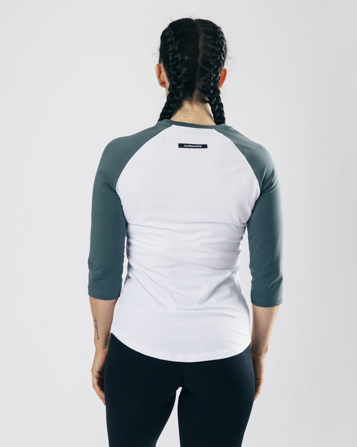 Alphalete Fitted Performance 3/4 Sleeve Białe Niebieskie | 32546-PMUE