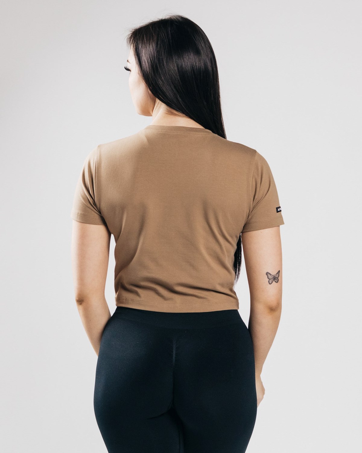 Alphalete Fitted Performance Crop Top Ciemny | 86250-TBRS