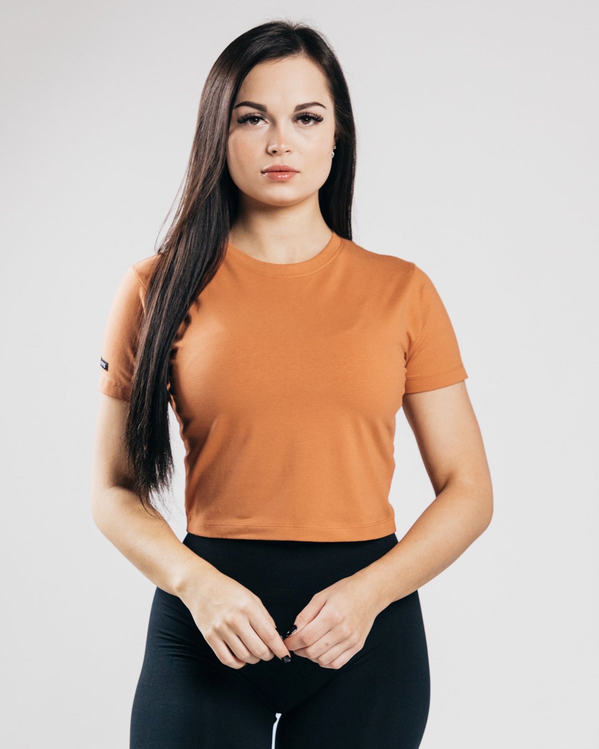 Alphalete Fitted Performance Crop Top Clay | 65104-ITVG