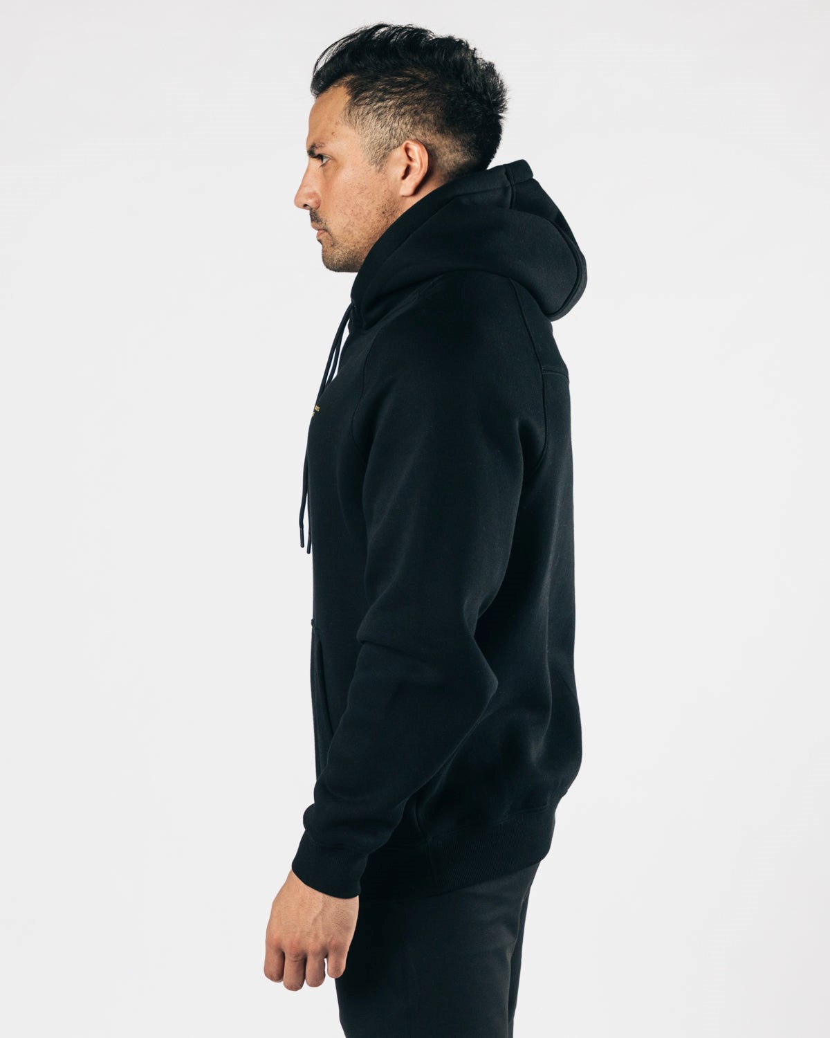 Alphalete Fitted Performance Hoodie Czarne Złote | 68745-HTGU