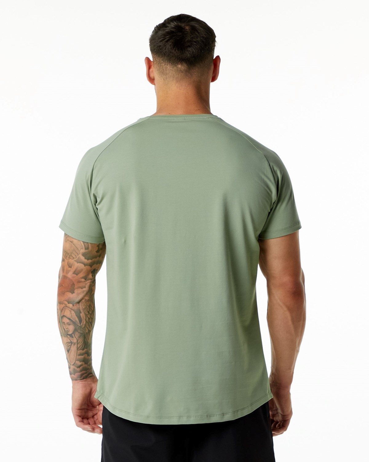 Alphalete Fitted Performance Krótkie Sleeve Sage | 28159-EOYN