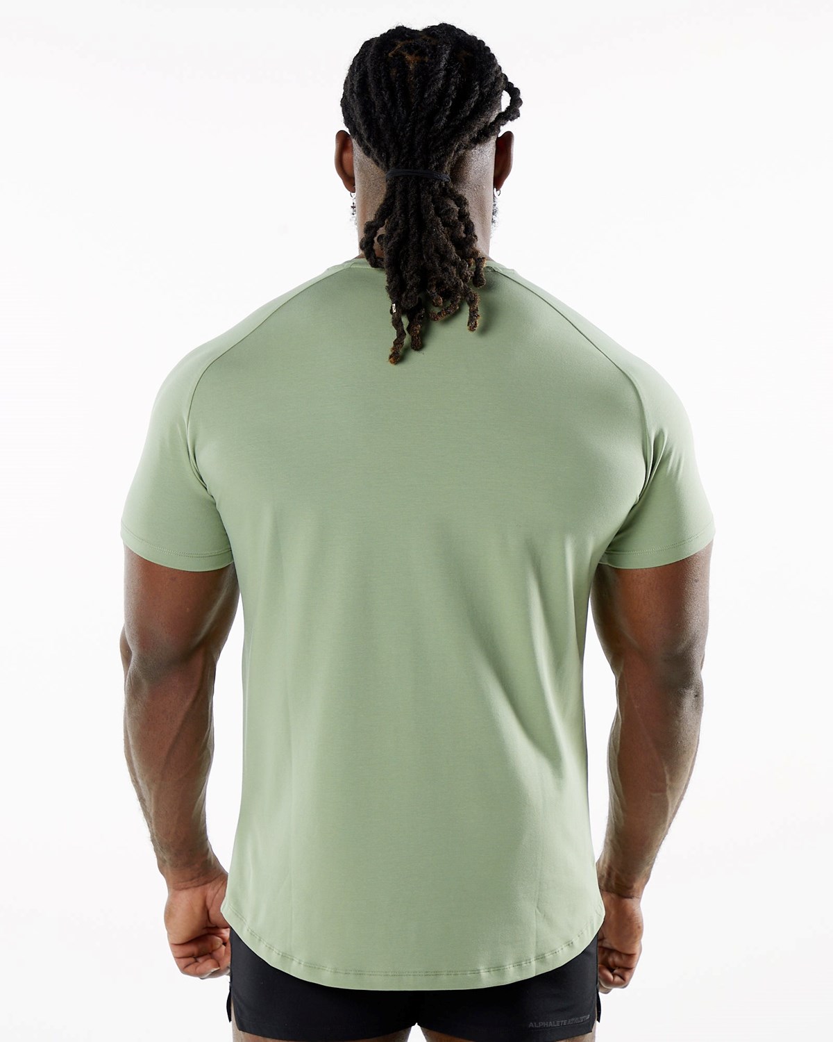 Alphalete Fitted Performance Krótkie Sleeve Sage | 37841-EAOF