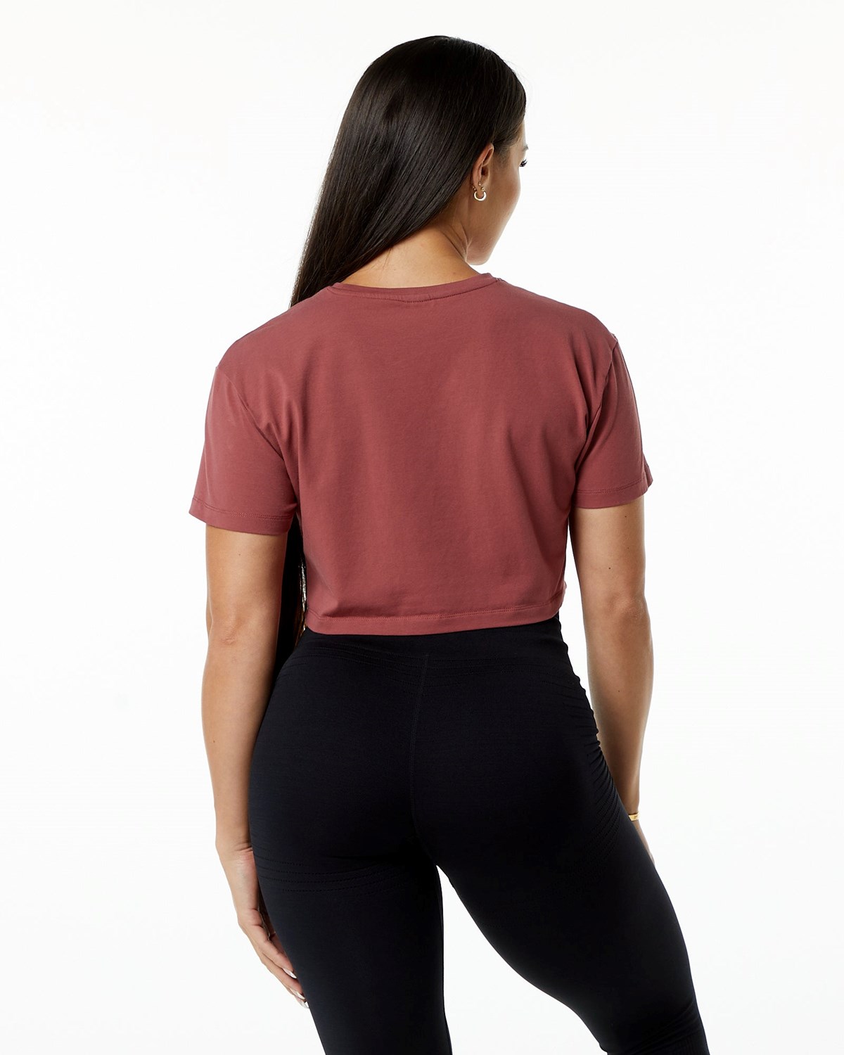 Alphalete Fitted Performance Krótkie Sleeve Crop Gingerbread | 56097-AYOK