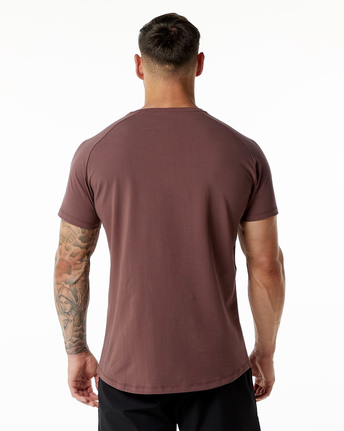 Alphalete Fitted Performance Krótkie Sleeve Merlot | 57342-XYNO