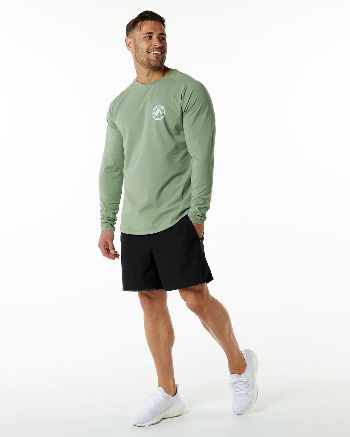 Alphalete Fitted Performance Long Sleeve Sage | 18253-LXIM