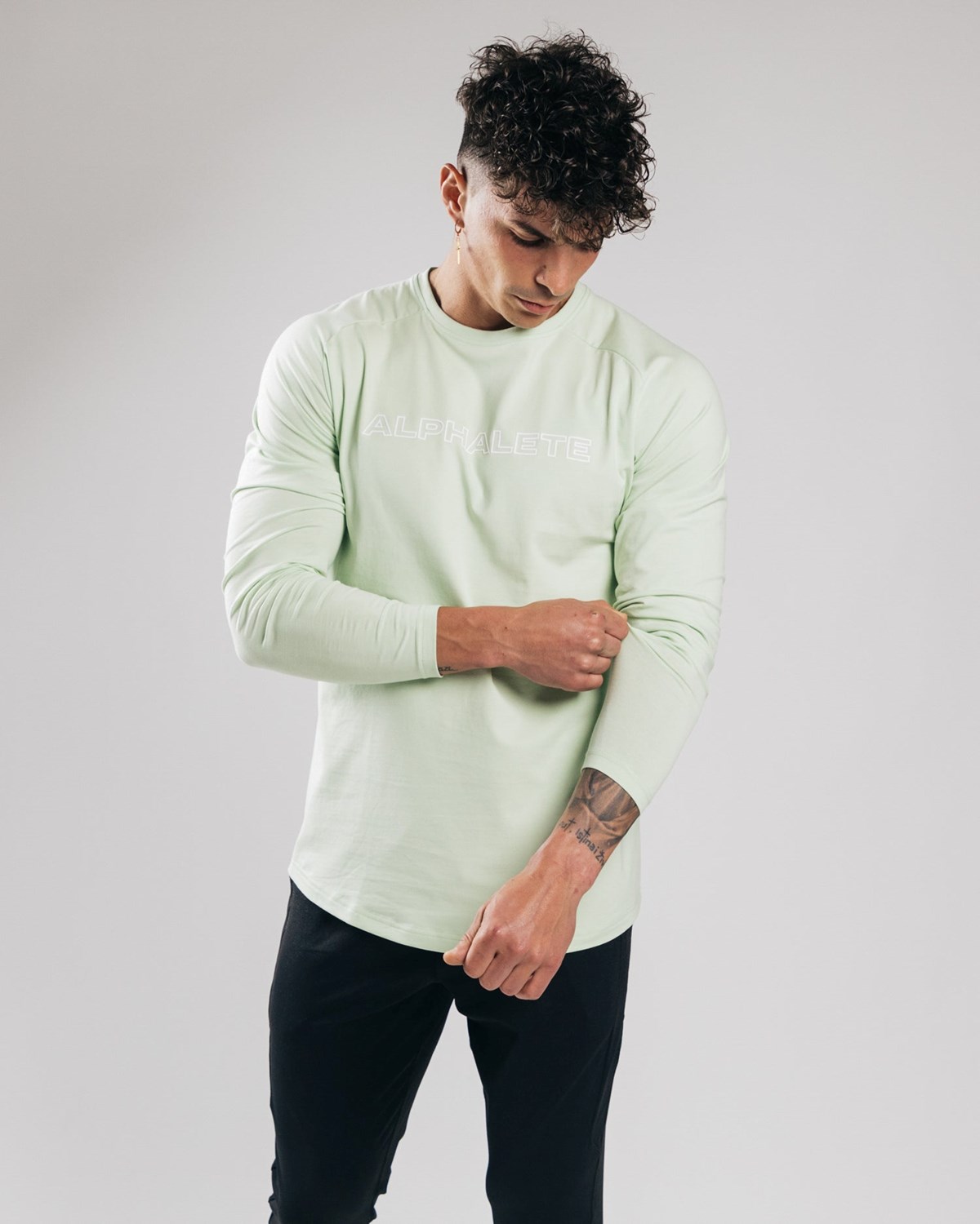 Alphalete Fitted Performance Long Sleeve Frozen Spring | 31845-YWKC