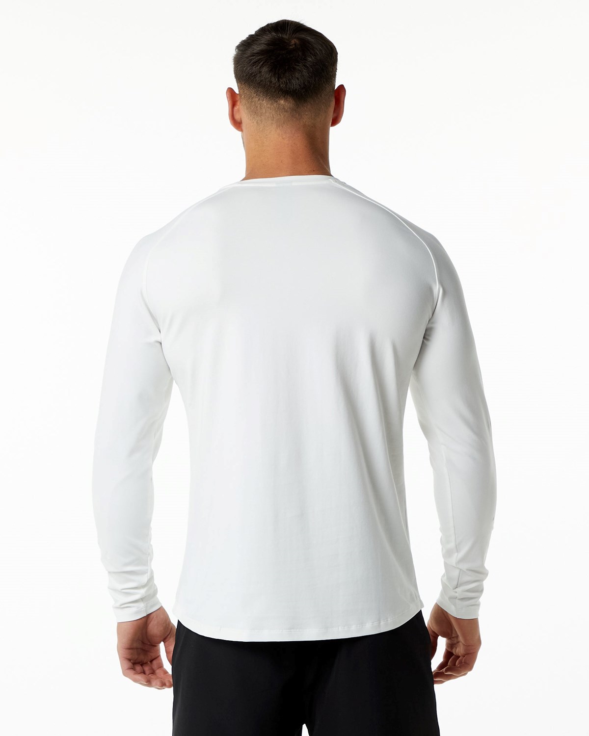 Alphalete Fitted Performance Long Sleeve Białe | 36504-RZSV