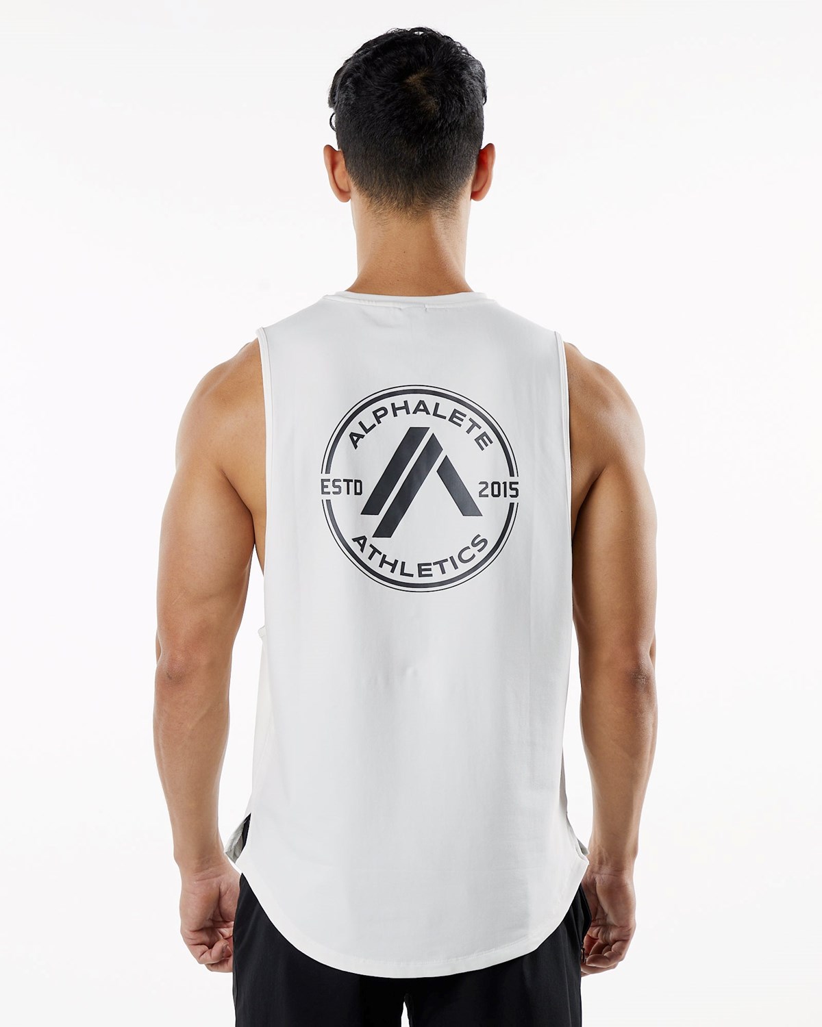 Alphalete Fitted Performance Tank Białe | 19034-ZHFX