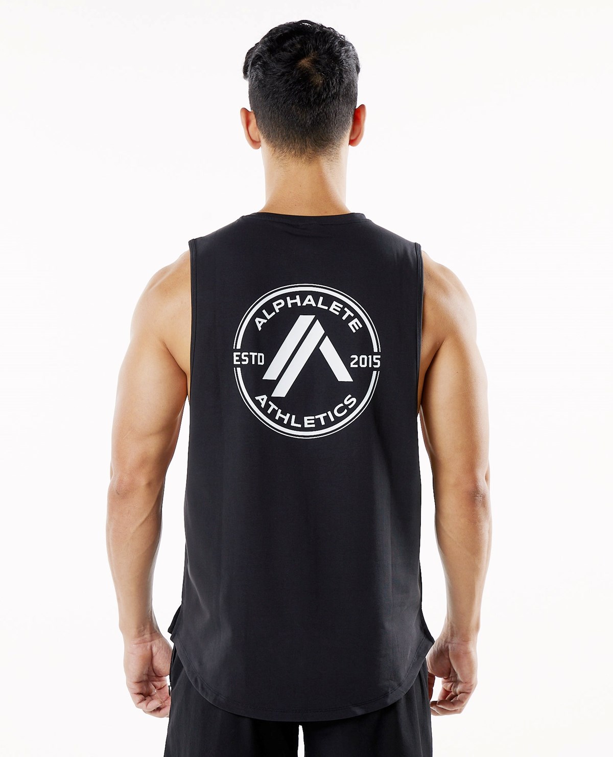 Alphalete Fitted Performance Tank Czarne | 76309-MCQV