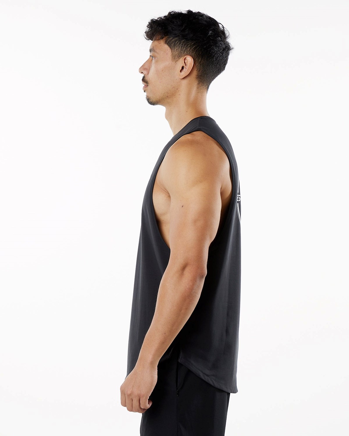 Alphalete Fitted Performance Tank Czarne | 76309-MCQV