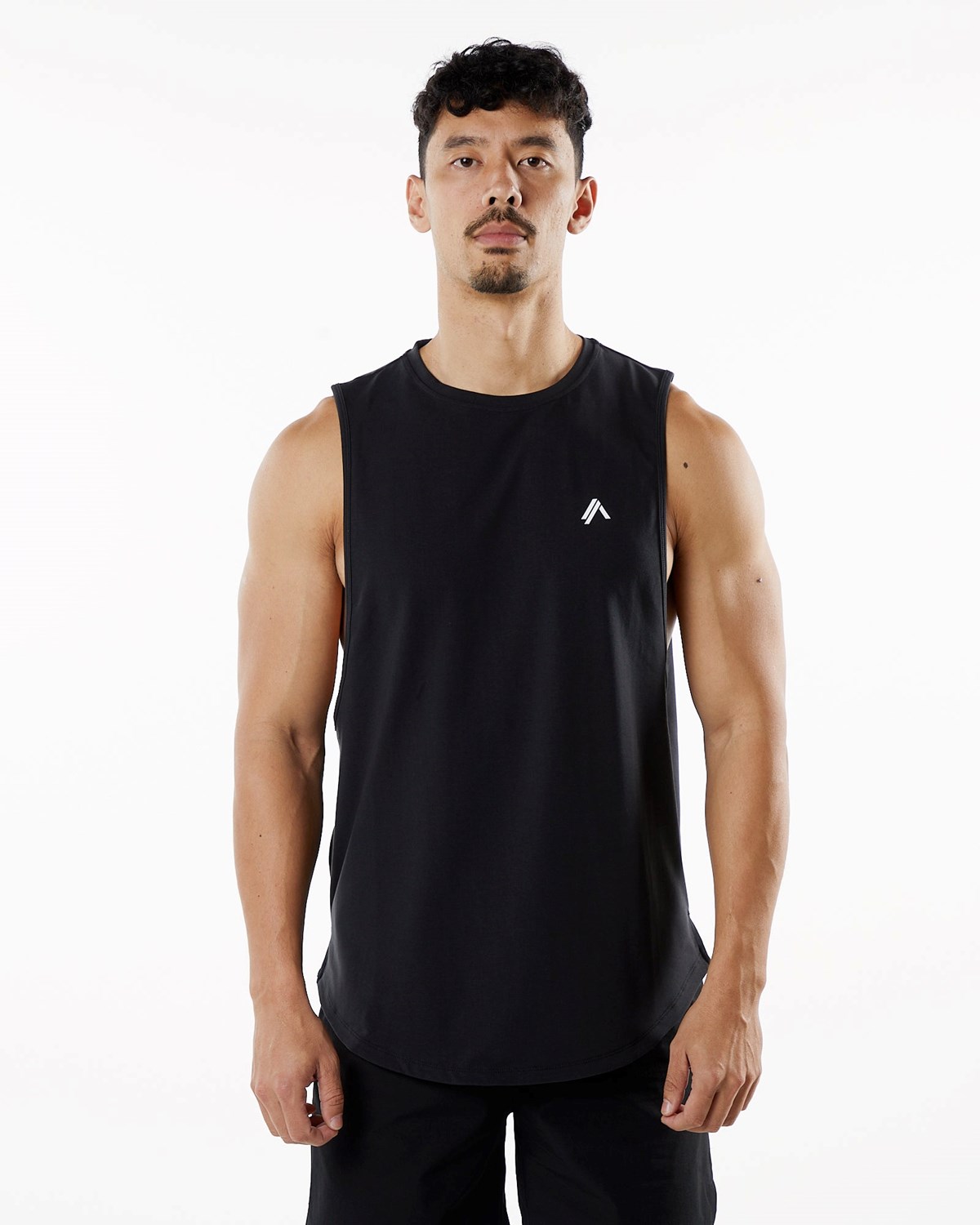 Alphalete Fitted Performance Tank Czarne | 76309-MCQV