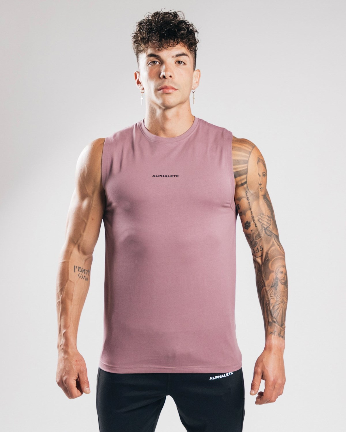 Alphalete Fitted Performance Tank Fioletowe | 94572-GJTK