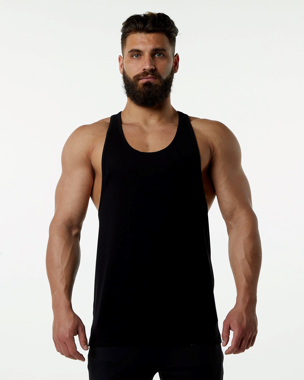 Alphalete Fitted Premium Stringer Czarne | 73820-CHJW