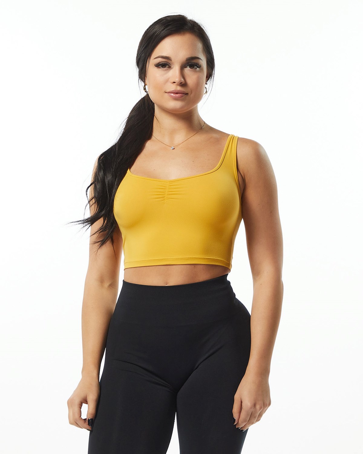 Alphalete Fitted Square Neck Tank Sunflower | 93476-AEFU