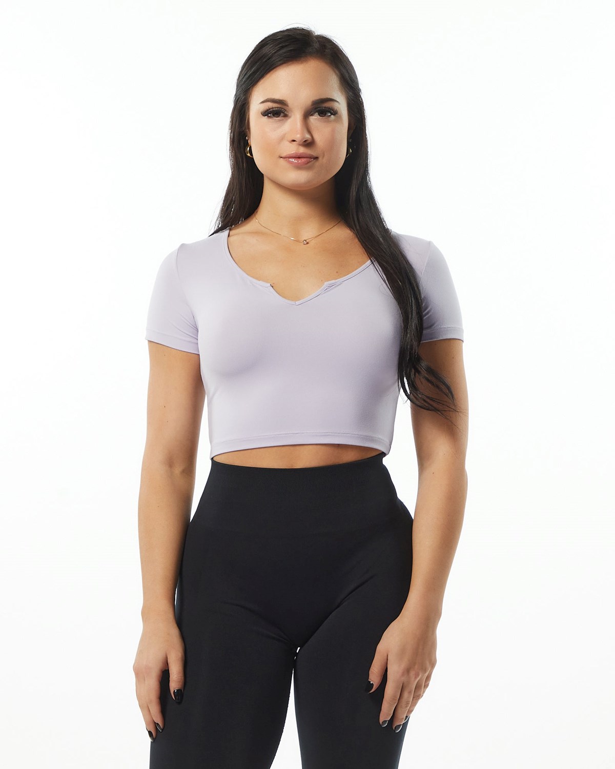 Alphalete Fitted Tee Lilac | 59308-HIFR