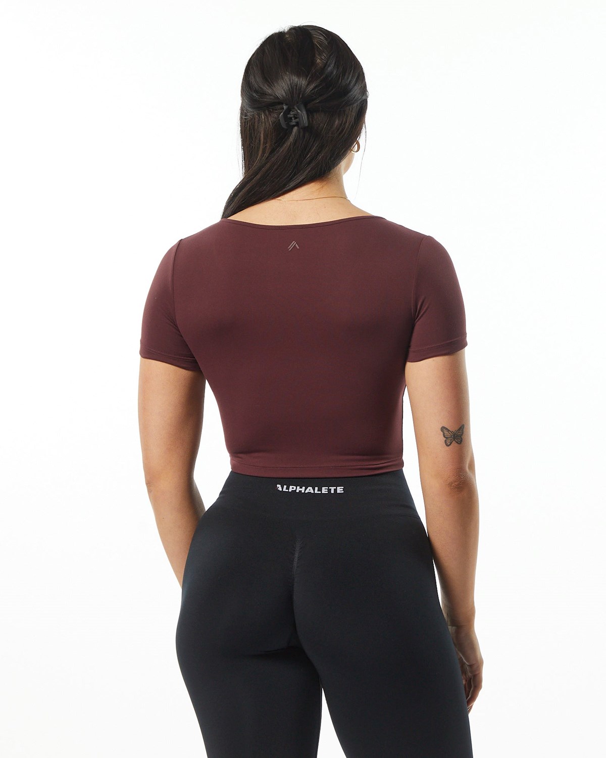 Alphalete Fitted Tee Wine | 23174-YKBU