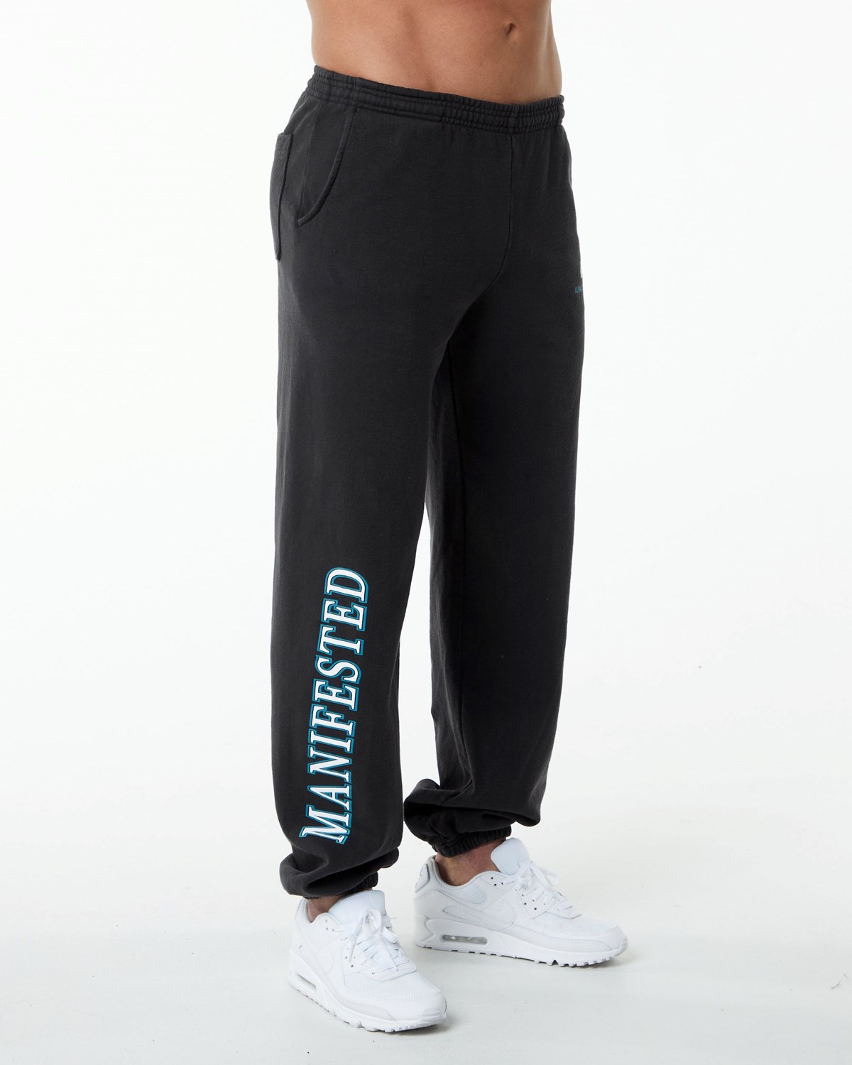 Alphalete Fleece Grafiką Jogger Czarne | 57421-TKMF