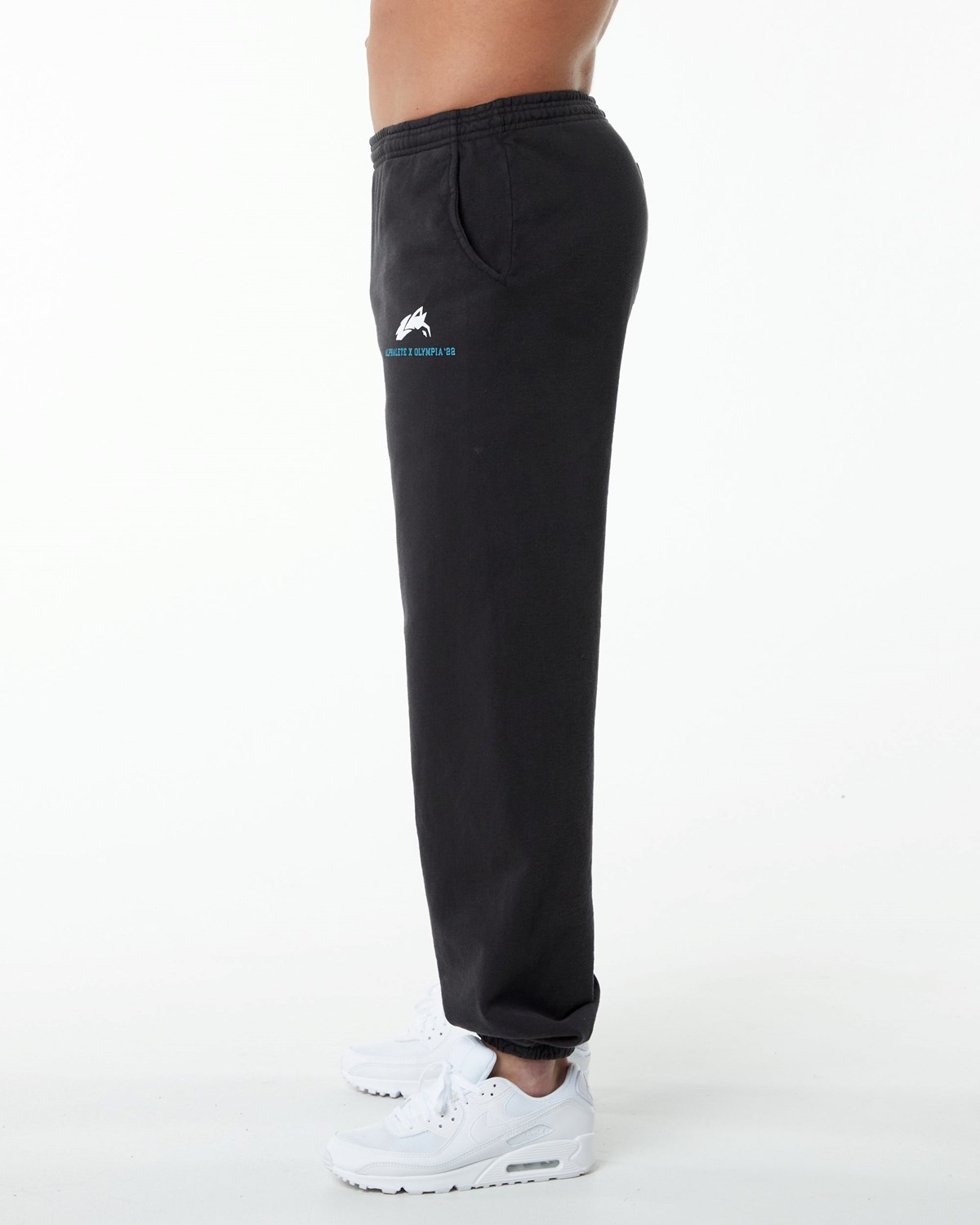 Alphalete Fleece Grafiką Jogger Czarne | 78613-PXAN