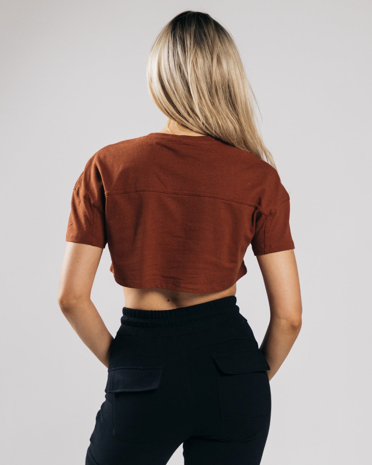 Alphalete Heavy Bawełniane Dropped Shoulder Crop Miedź | 12704-MEPV