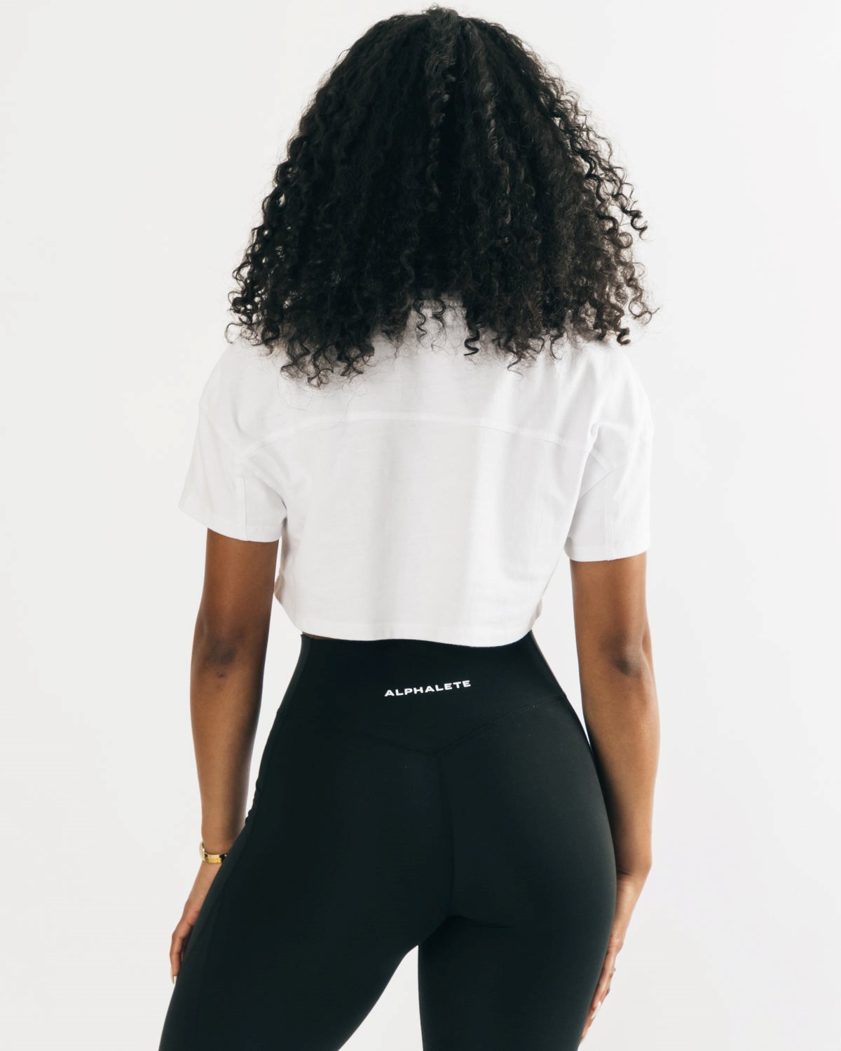 Alphalete Heavy Bawełniane Dropped Shoulder Crop Białe | 51738-FKAJ