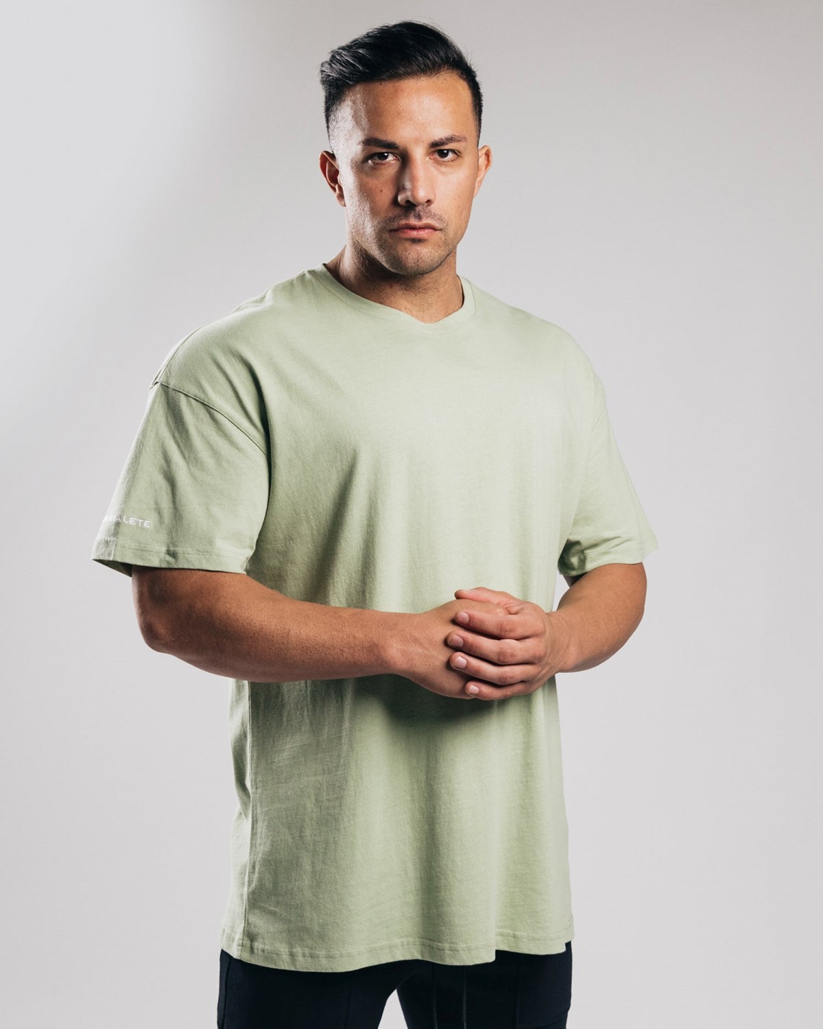 Alphalete Heavy Bawełniane Dropped Shoulder Tee Matcha | 62137-RKES