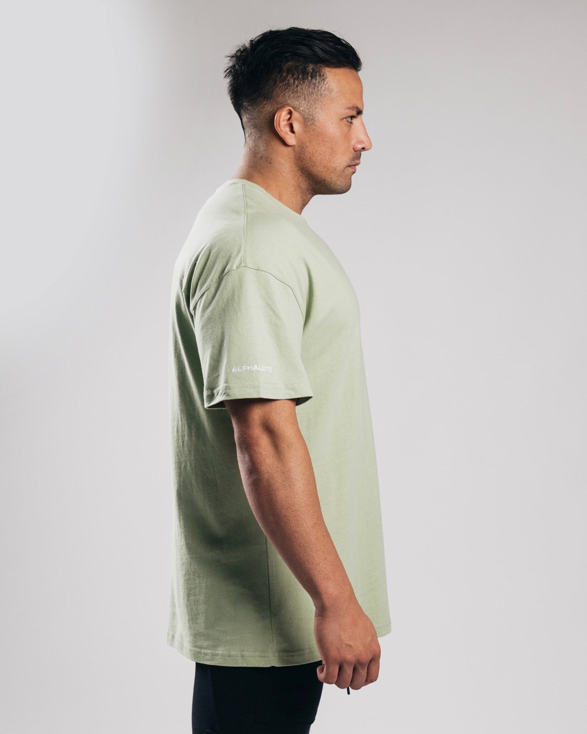 Alphalete Heavy Bawełniane Dropped Shoulder Tee Matcha | 62137-RKES