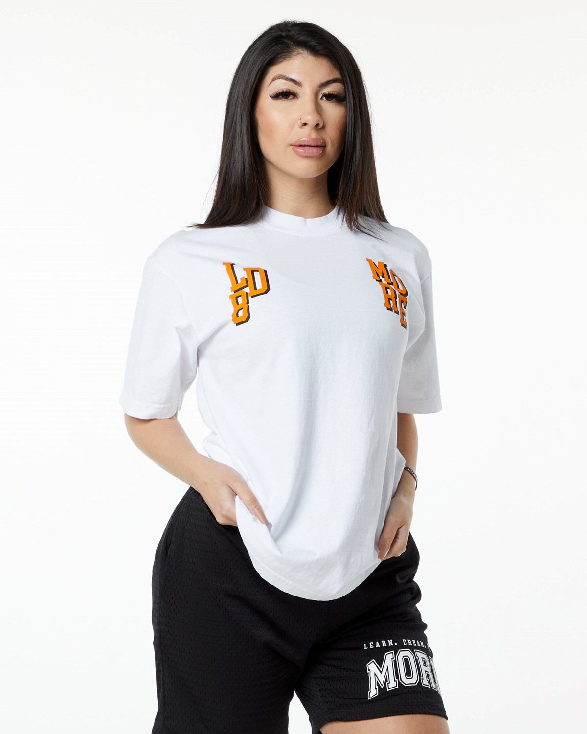 Alphalete Heavyweight Grafiką Tee Białe | 97214-BEPC