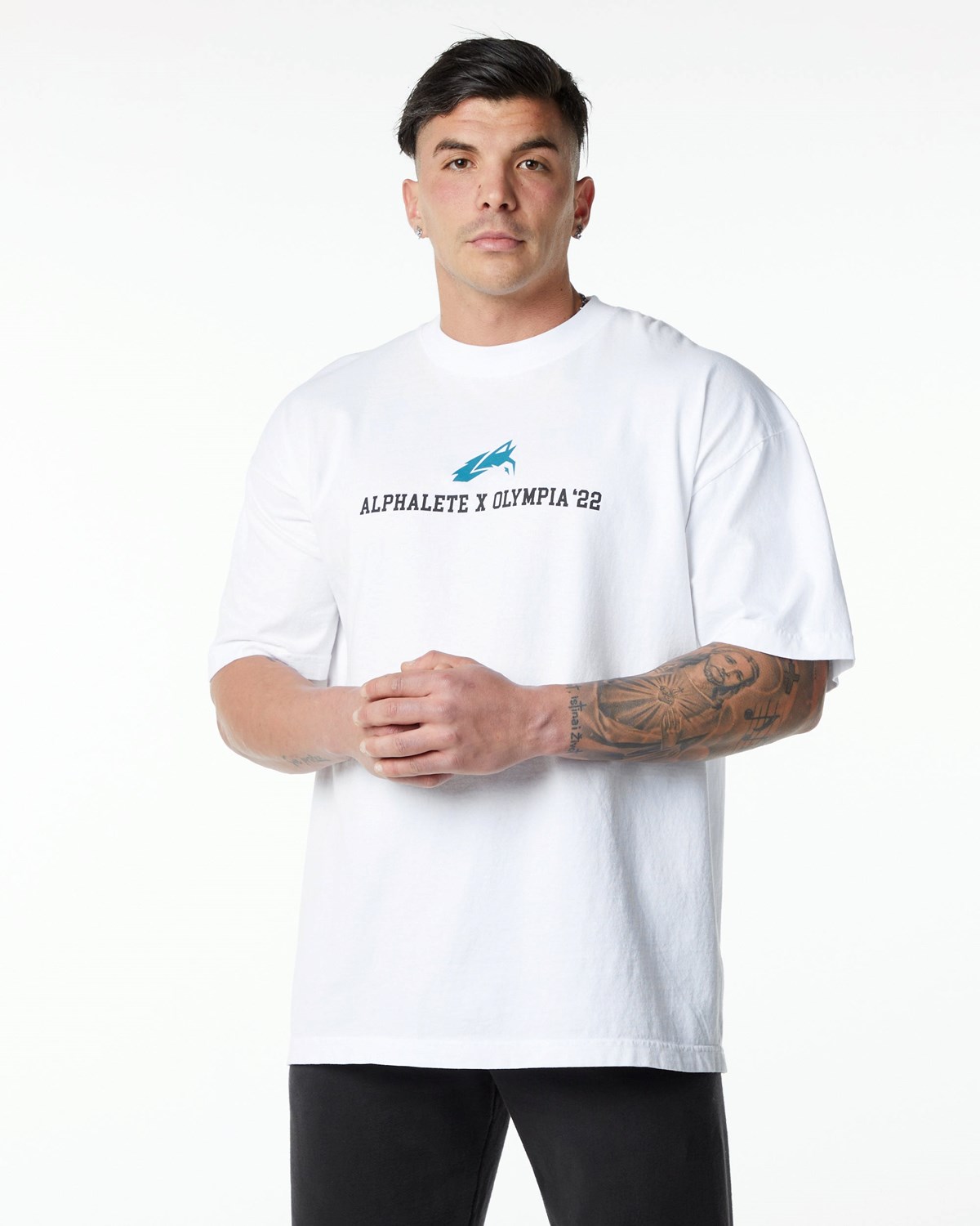 Alphalete Heavyweight Oversized Tee Białe | 63480-PZUW