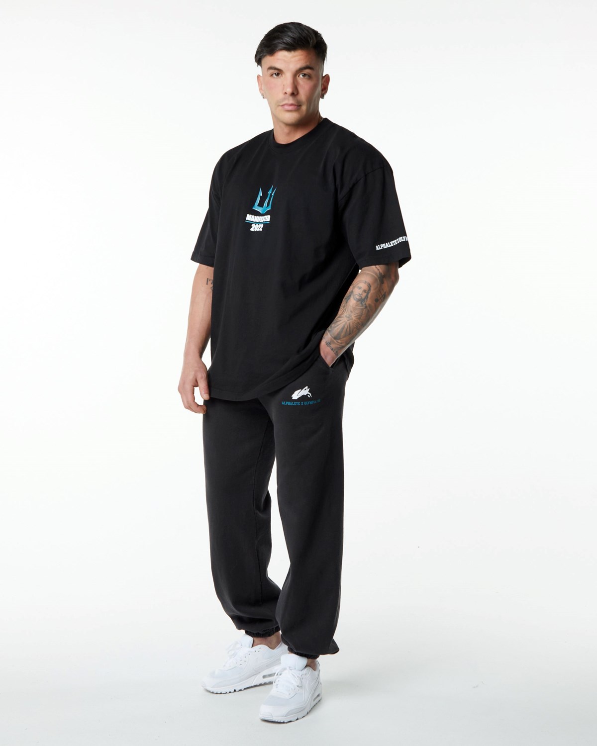 Alphalete Heavyweight Oversized Tee Czarne | 14307-CNMJ