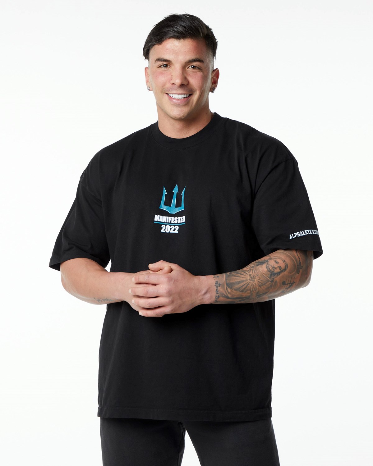 Alphalete Heavyweight Oversized Tee Czarne | 14307-CNMJ