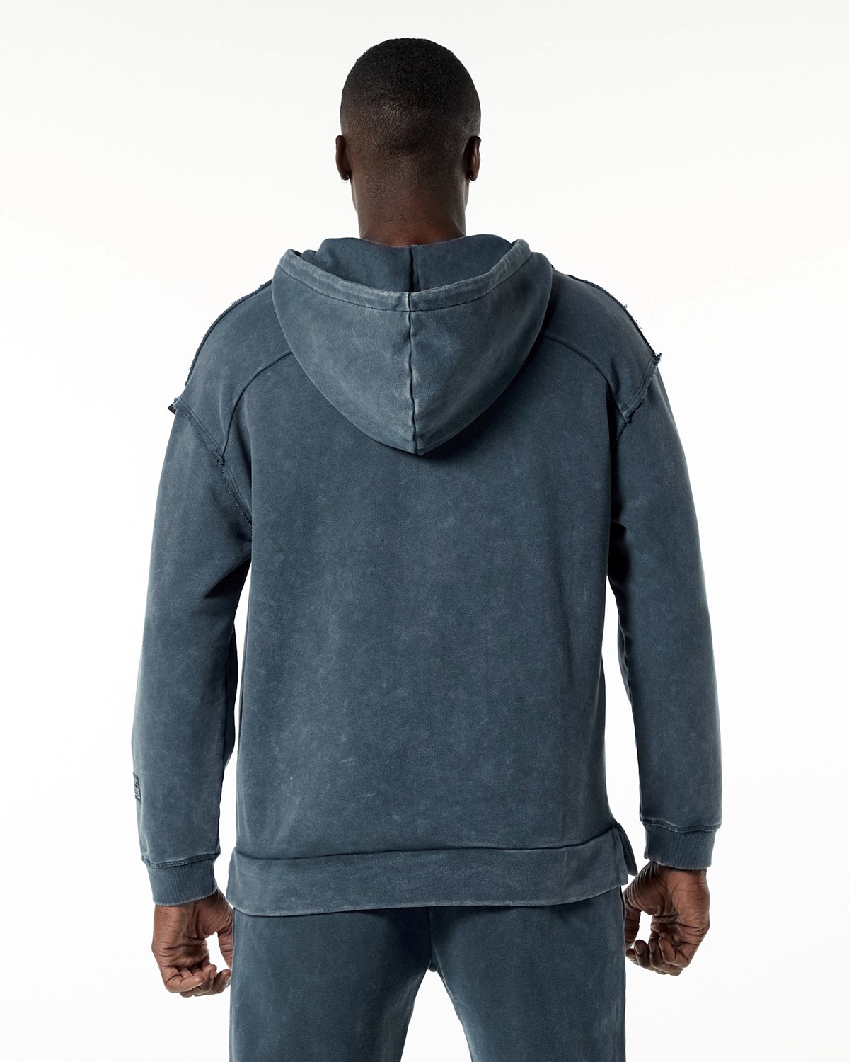 Alphalete Heavyweight Washed Terry Hoodie Niebieskie | 70891-UQKF