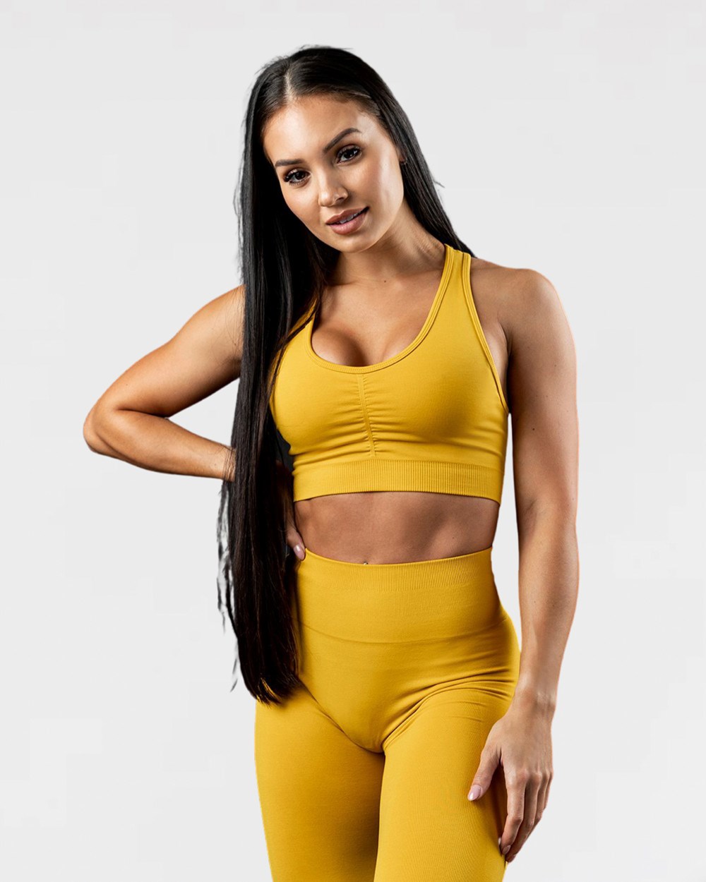 Alphalete High-Impact Seamless Sports Bra Golden Hour | 03814-IKNS