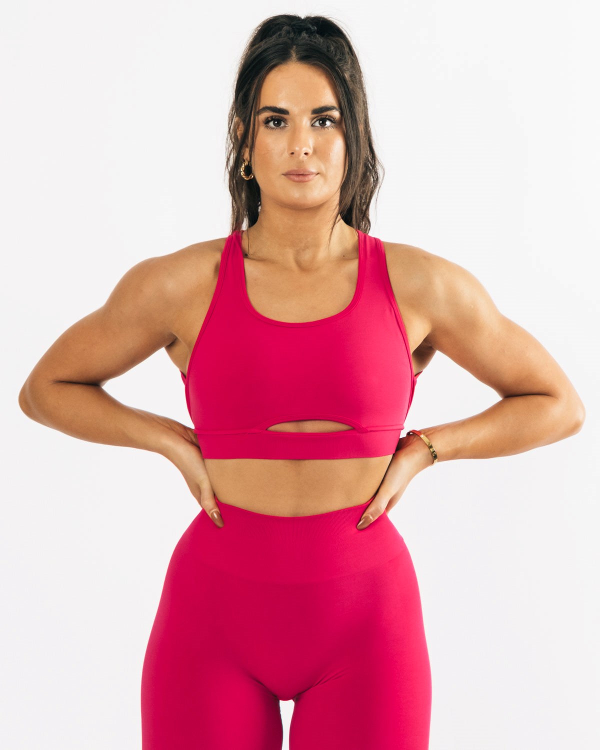 Alphalete High-Impact Seamless Sports Bra Różowe | 20946-SGJK