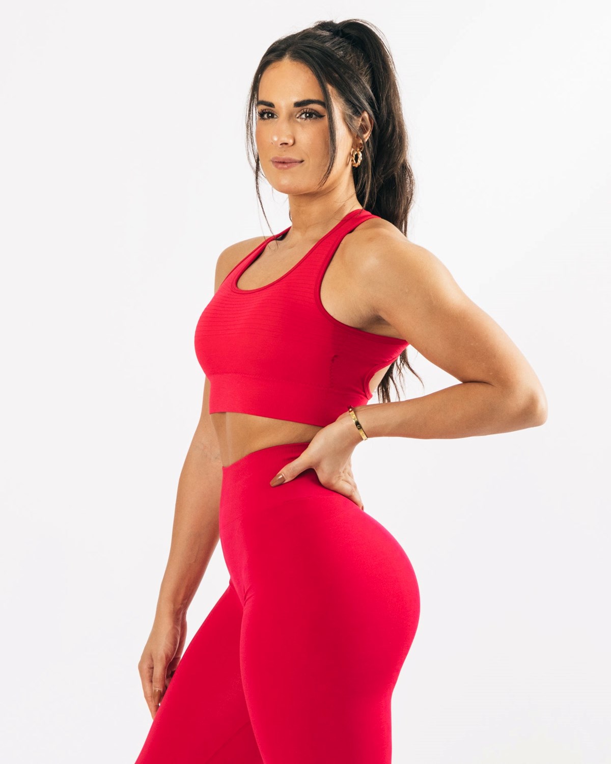 Alphalete High-Impact Seamless Sports Bra Różowe | 23614-YTBC