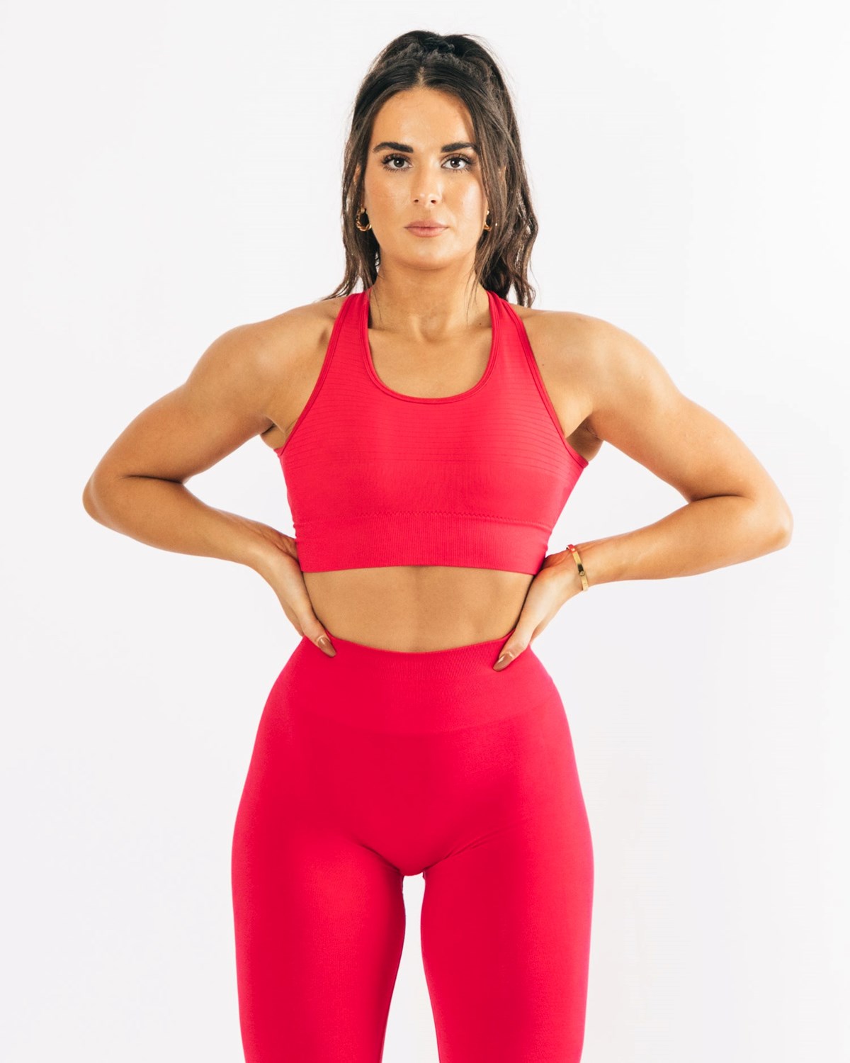 Alphalete High-Impact Seamless Sports Bra Różowe | 23614-YTBC