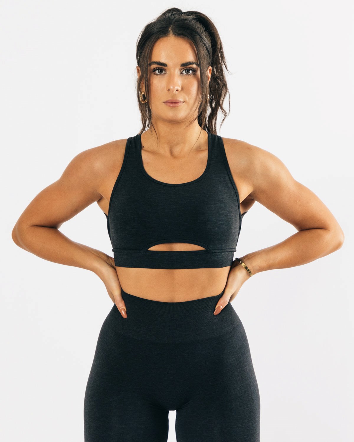 Alphalete High-Impact Seamless Sports Bra Czarne | 30145-CTLZ