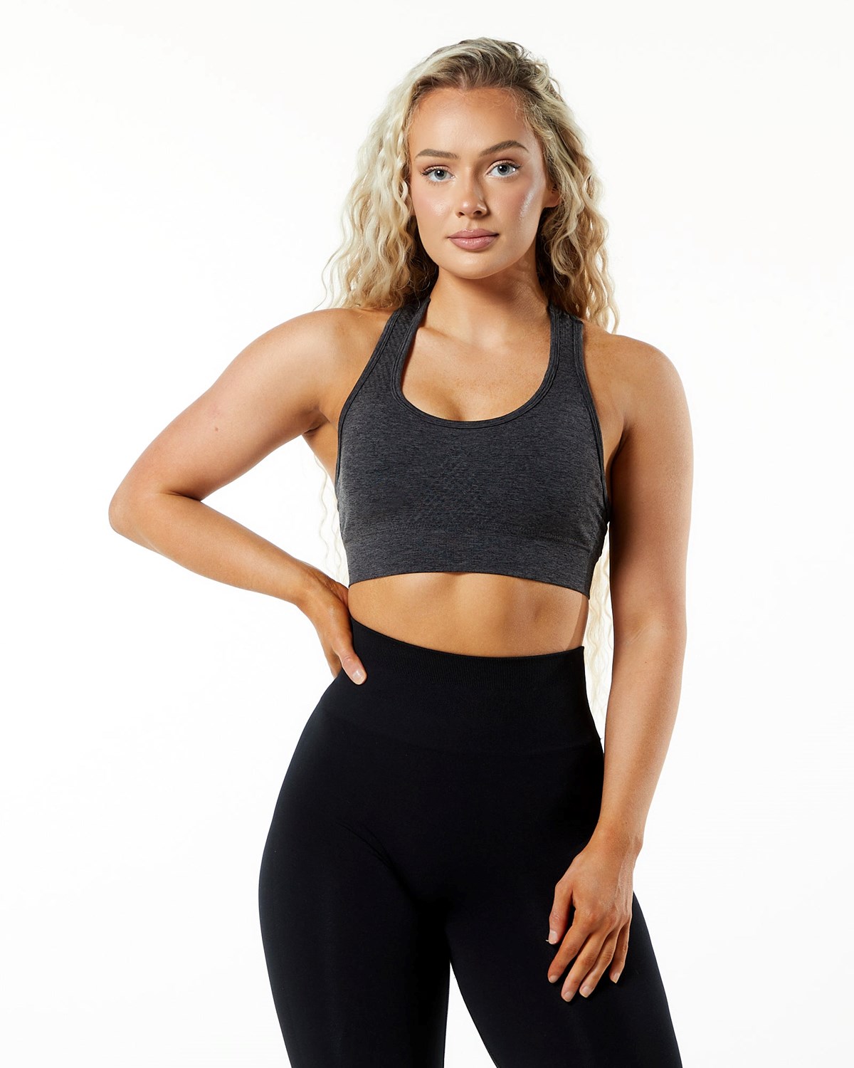 Alphalete High-Impact Seamless Sports Bra Szare | 30197-CNQK