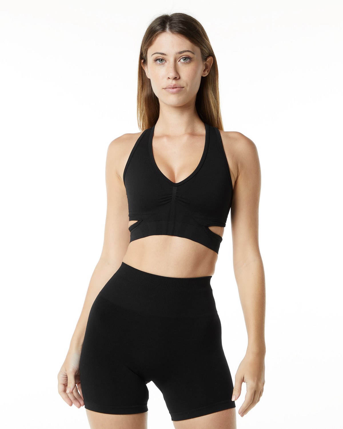 Alphalete High-Impact Seamless Sports Bra Czarne | 57490-ZOBN